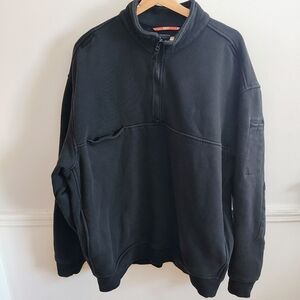 5.11 Tactical Black Quarter Zip Job Shirt Men's Pullover Sz 2XL